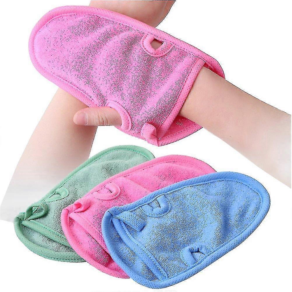 3pcs Bathing Mittens Shower Soft Skin Care Face Body Wash Massage Spa Mitt For Adult And Kids