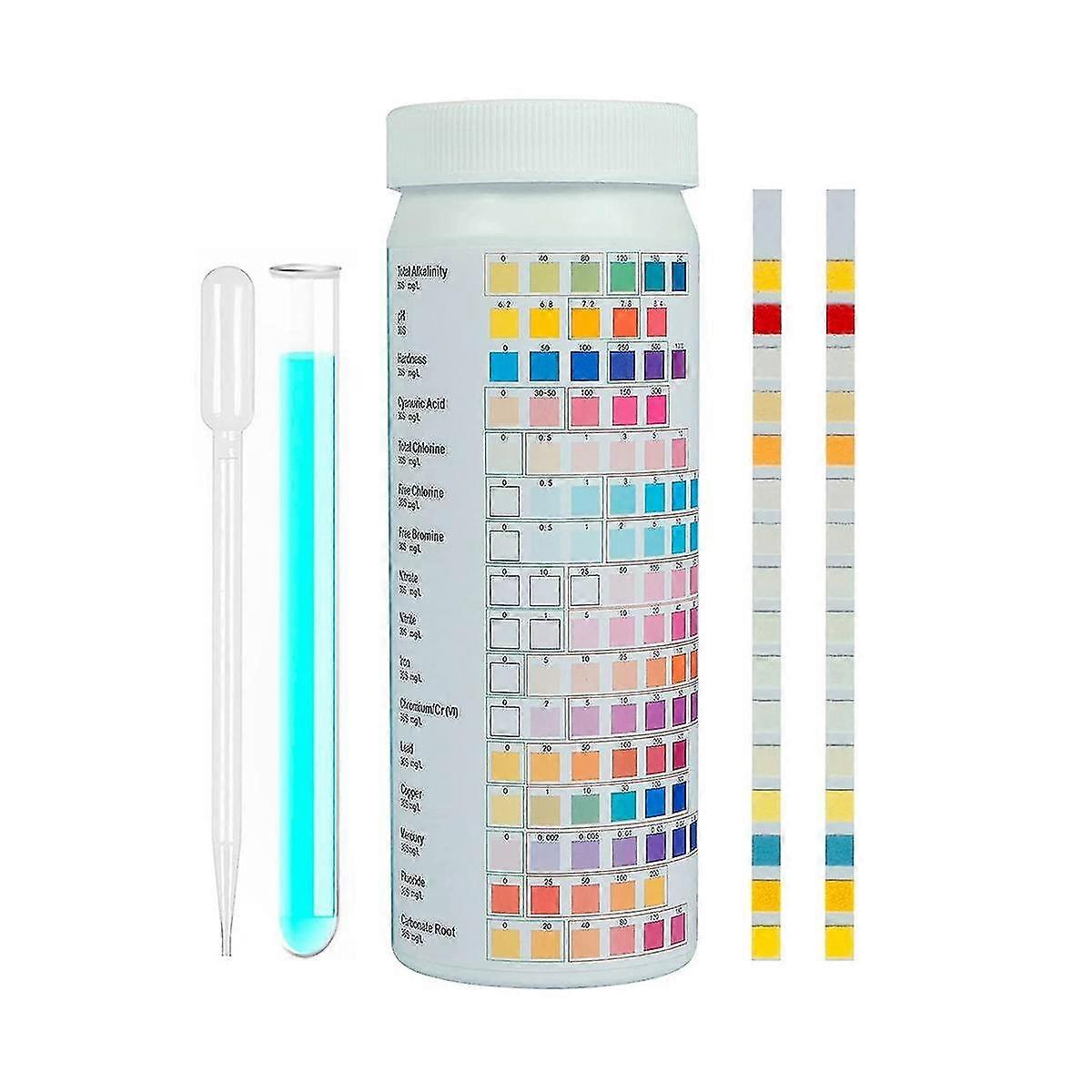 16 in 1 Premium-Trinkwasser-Testkit, für Trinkwasser, 100 Streifen genaue Wasserteststreifen Wasser