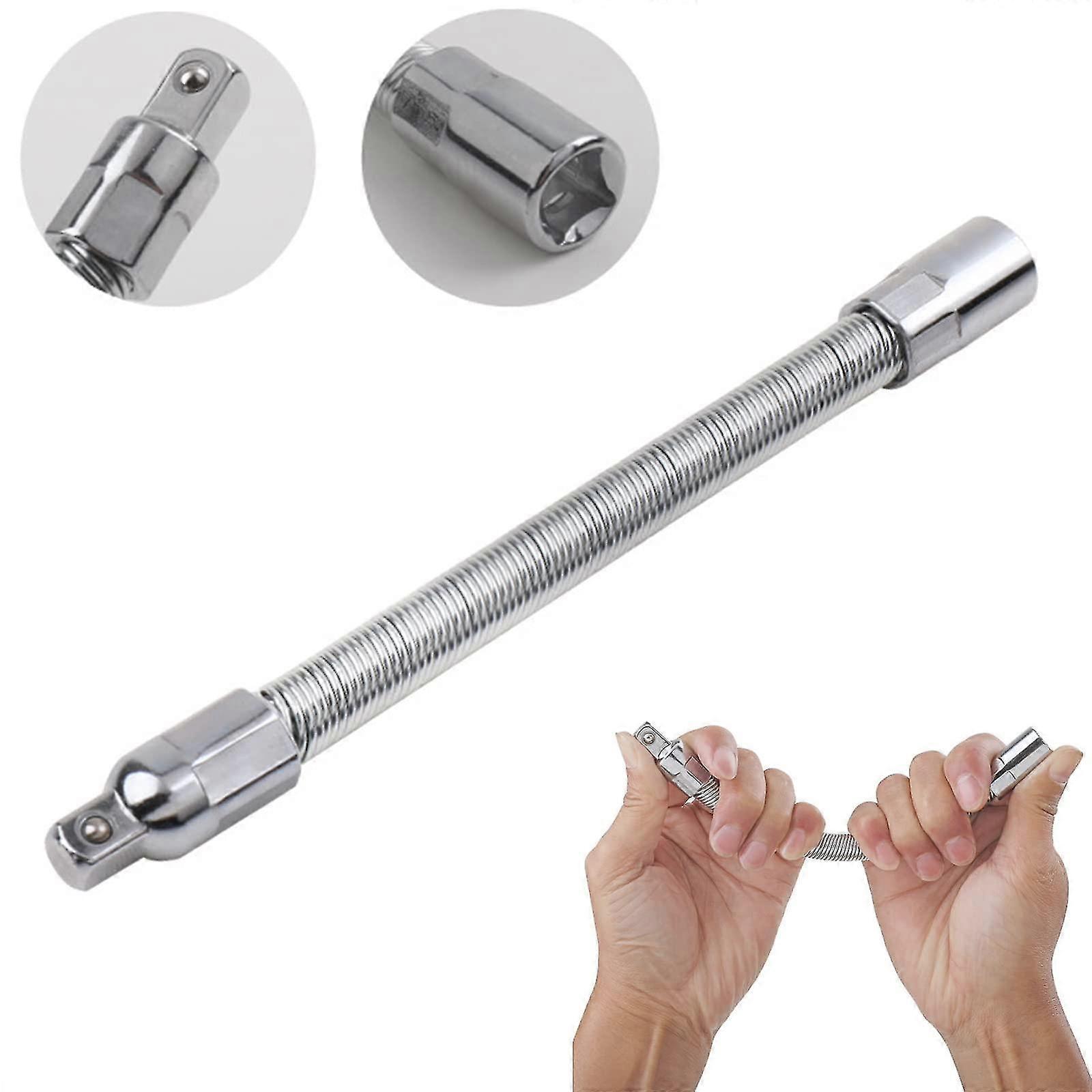 Universal Electric Wrench Socket Extension Rod, 1/2 Socket Wrench Drive Head, Bendable Flexible Socket Extension Bar Shaft Set