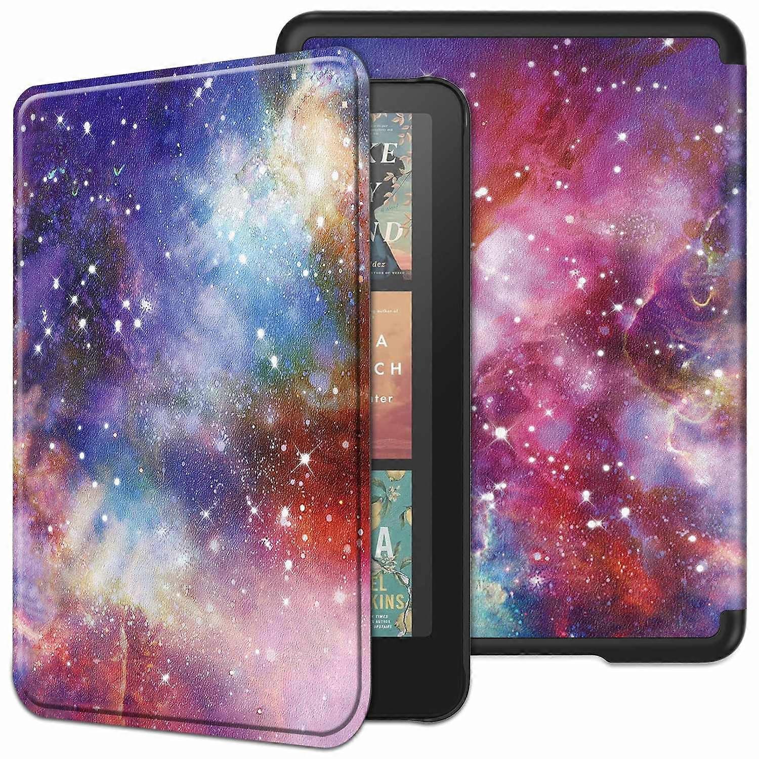 For Amazon Kindle Paperwhite (2024) Case Pattern Print PC+ PU E-Reader Cover - Galaxy