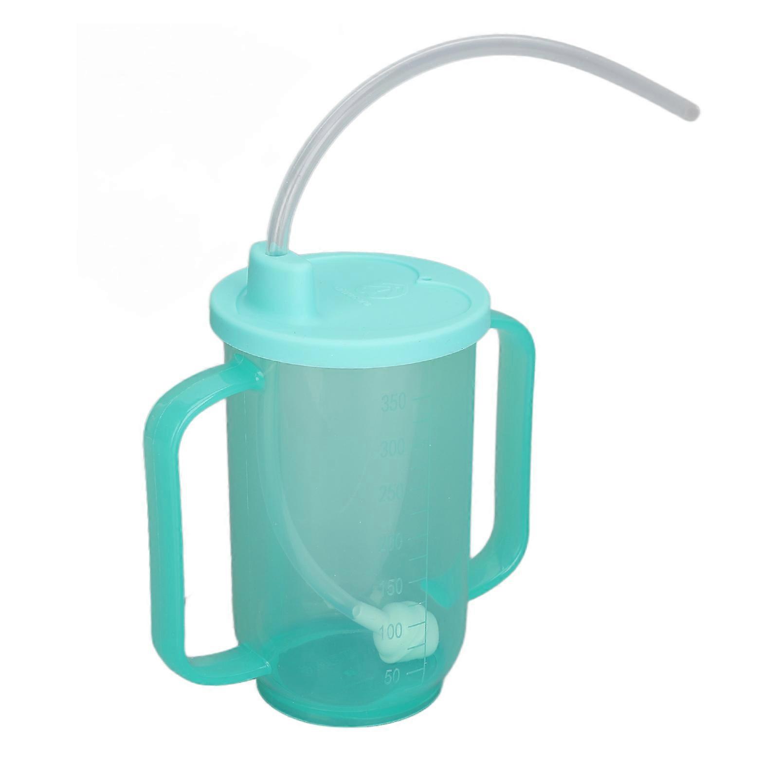 350ml Adult Sippy Cup Leakproof Heat Resistant Safe Convalescent Feeding Cup with Extended Straw for Elderly Patient