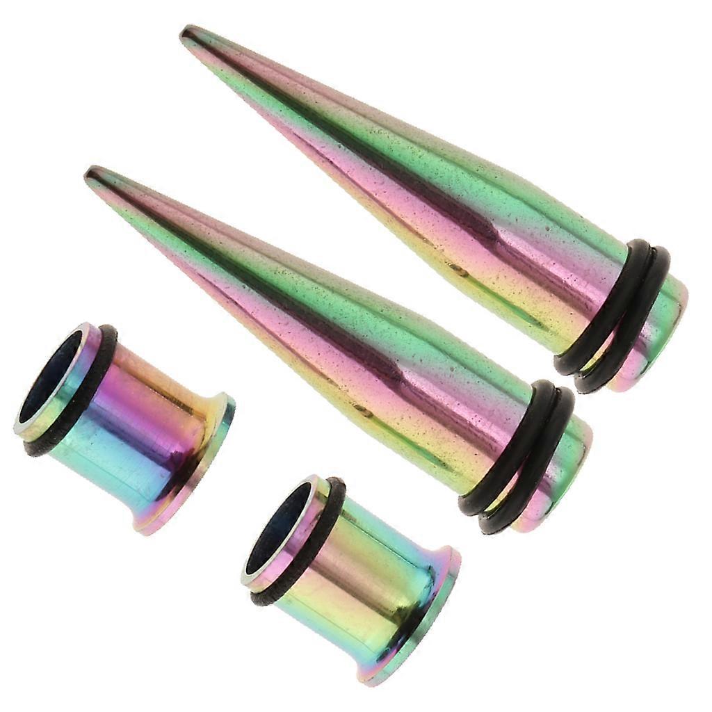 4Pcs øreutvider ørestrekkmåler tunnelpluggbåre piercing 8mm