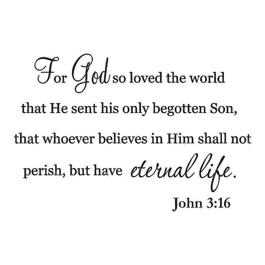 Bible Verse John 3:16 Scripture Christian Wall Art Sticker Decal