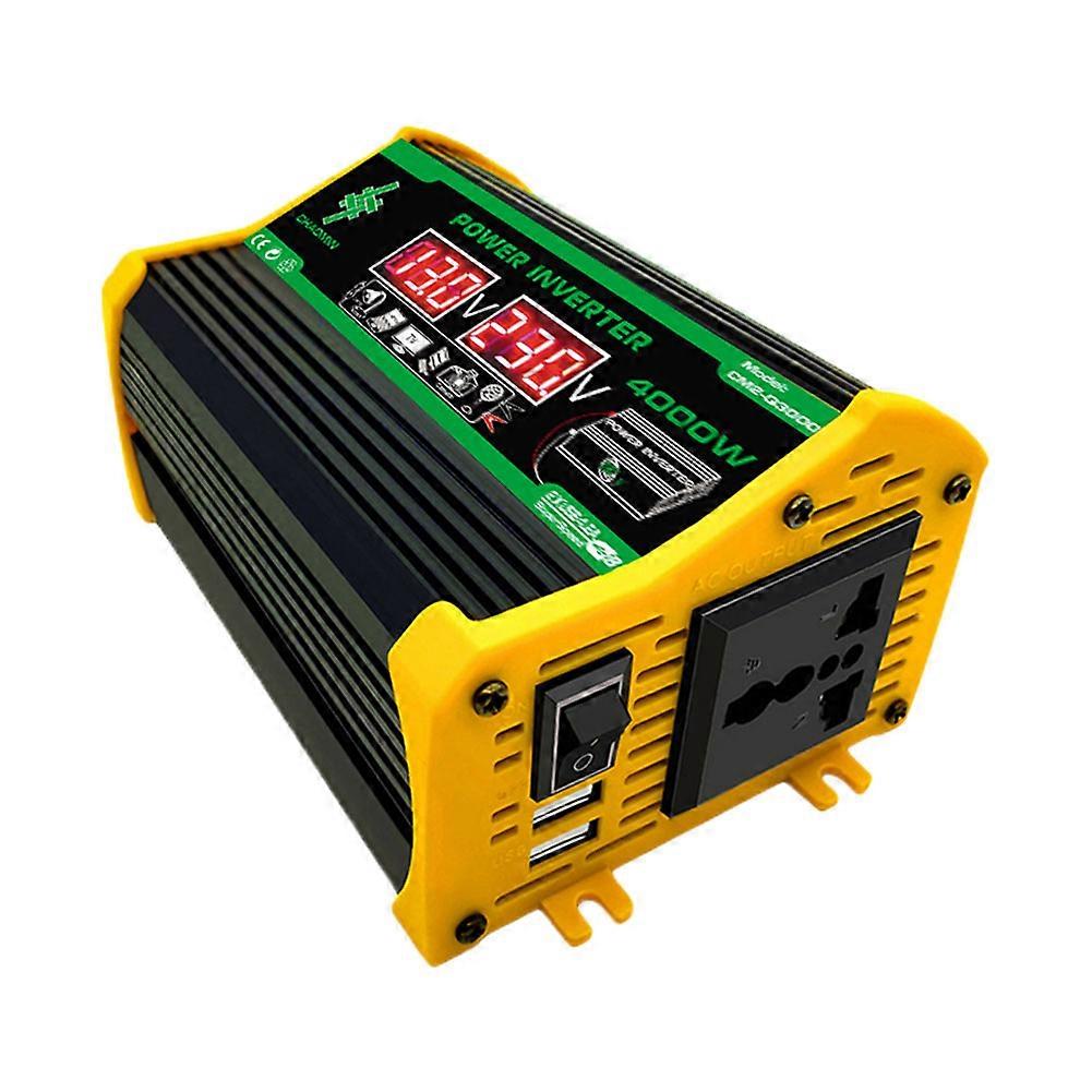 3000W DC 12V ל- AC 110/220V מתאם ממיר מטען מהפך נייד לרכב ממיר מתח דיגיטלי USB כפול לקרוואן