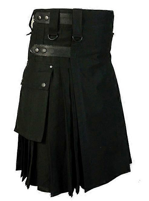 בגדי ריקוד גברים קיץ חדש חצאית סקוטית כיס משובצת ניגודיות תפר חצאית קפלים חצאית גברים קצרים גברים