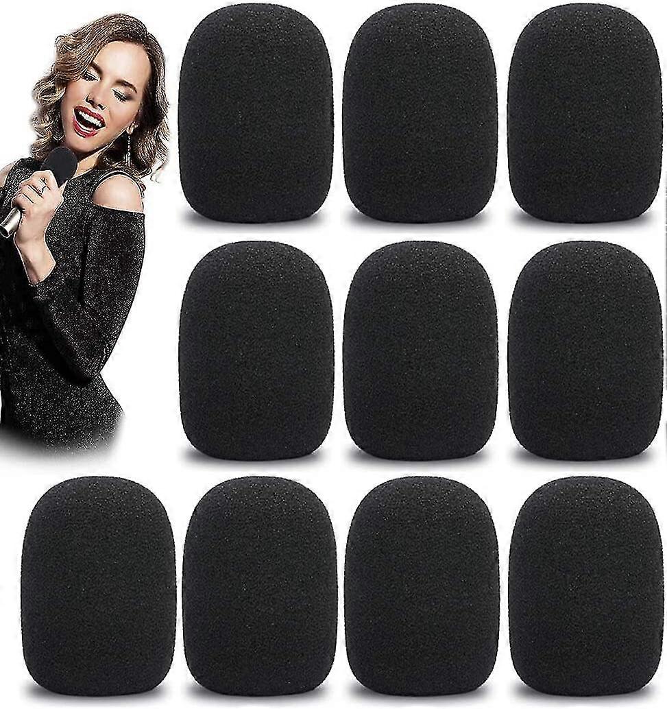 10 stykker mikrofon frontrute, mikrofon skum beskyttende deksel, gjenbrukbar og vaskbar, mikrofon frontrute