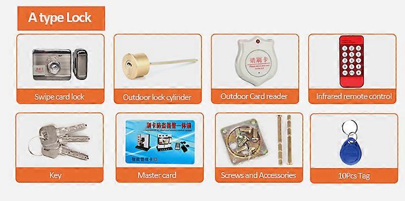 1000Users Electronic Door Lock with Remote Unlock with Smart RFID Card Home Security System Kit Access Control System