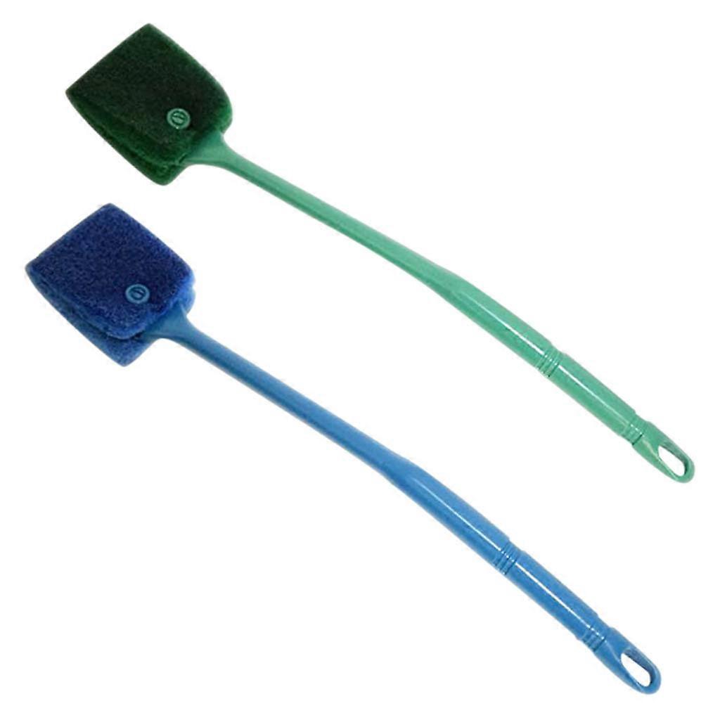 Aquarium Algae Scraper Double Sided Sponge Brush Cleaner Non-Slip Handle
