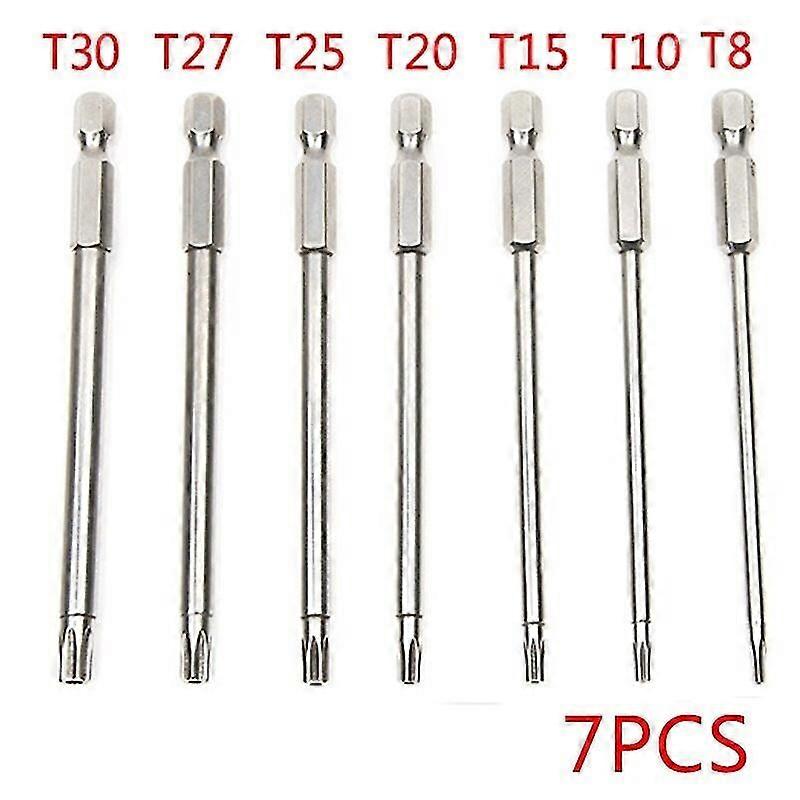 3/7/11pcs 75mm S2 Alloy Steel Torx Screwdriver Bits Tool Set 1/4 Hex Torx Socket Set Handle Tools Electric Screw Driver Set