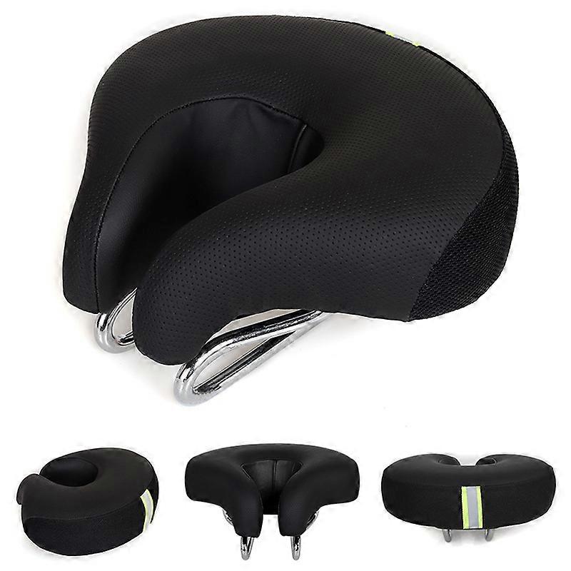 Comfortable Ergonomic Shockproof Mountain Bike Saddle black