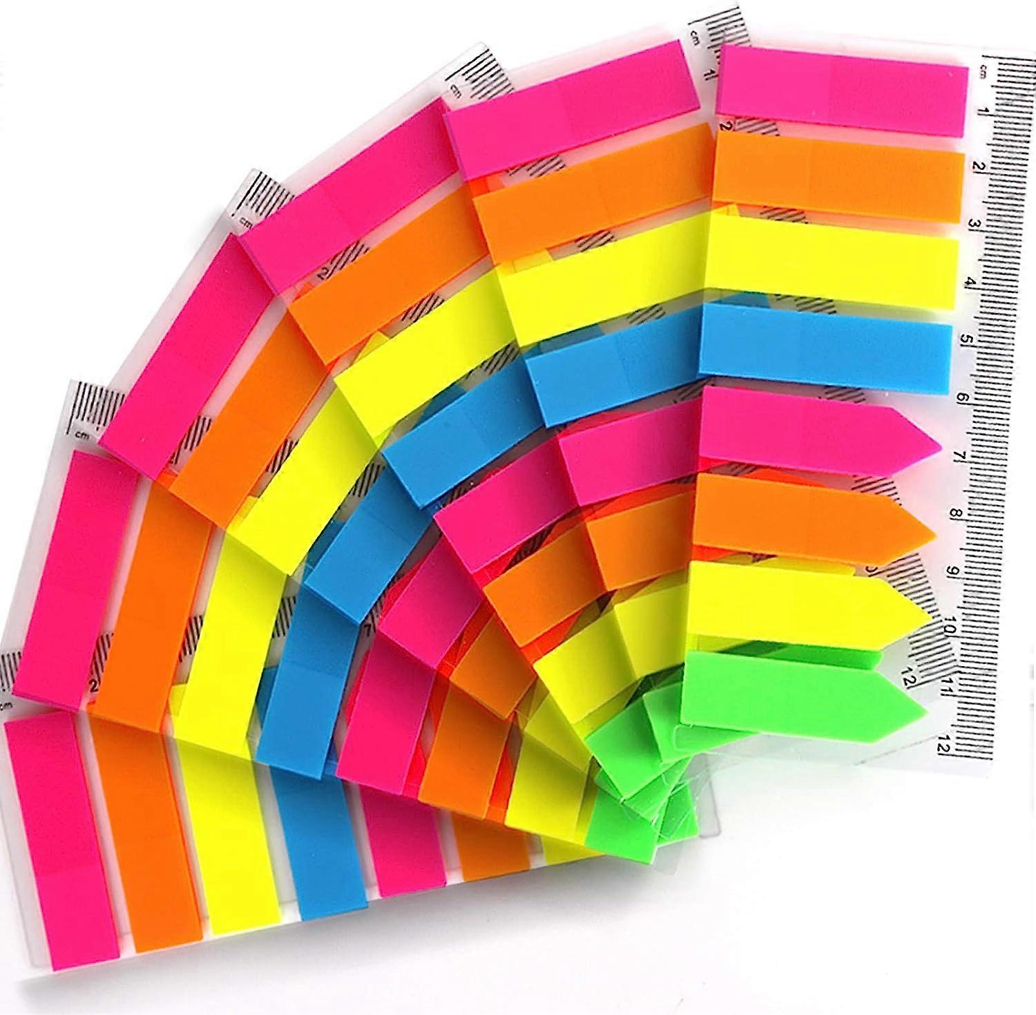 960 Sheets Sticky Notes, Repositionable Sticky Notes Bookmarks Set of 6 Adhesive Markers Page Marker Colorful Eye-catching Sticky Notes with 12cm Meas