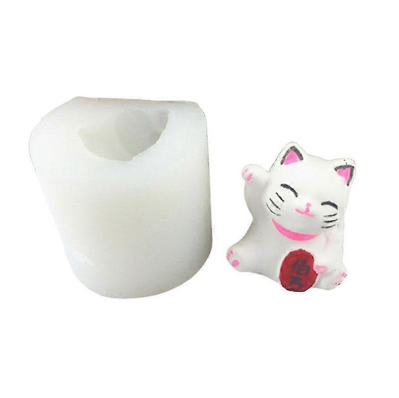 محظوظ فورتشن القط الحيوان سيليكون الصابون قوالب