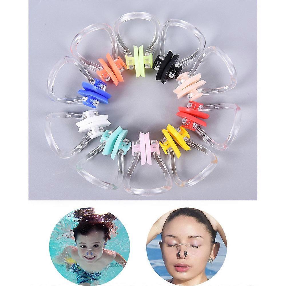 10 Pieces Swimming Nose Clip with Waterproof Silica Gel for Kids and Adults, Multicolor Box Package (10 Colors)