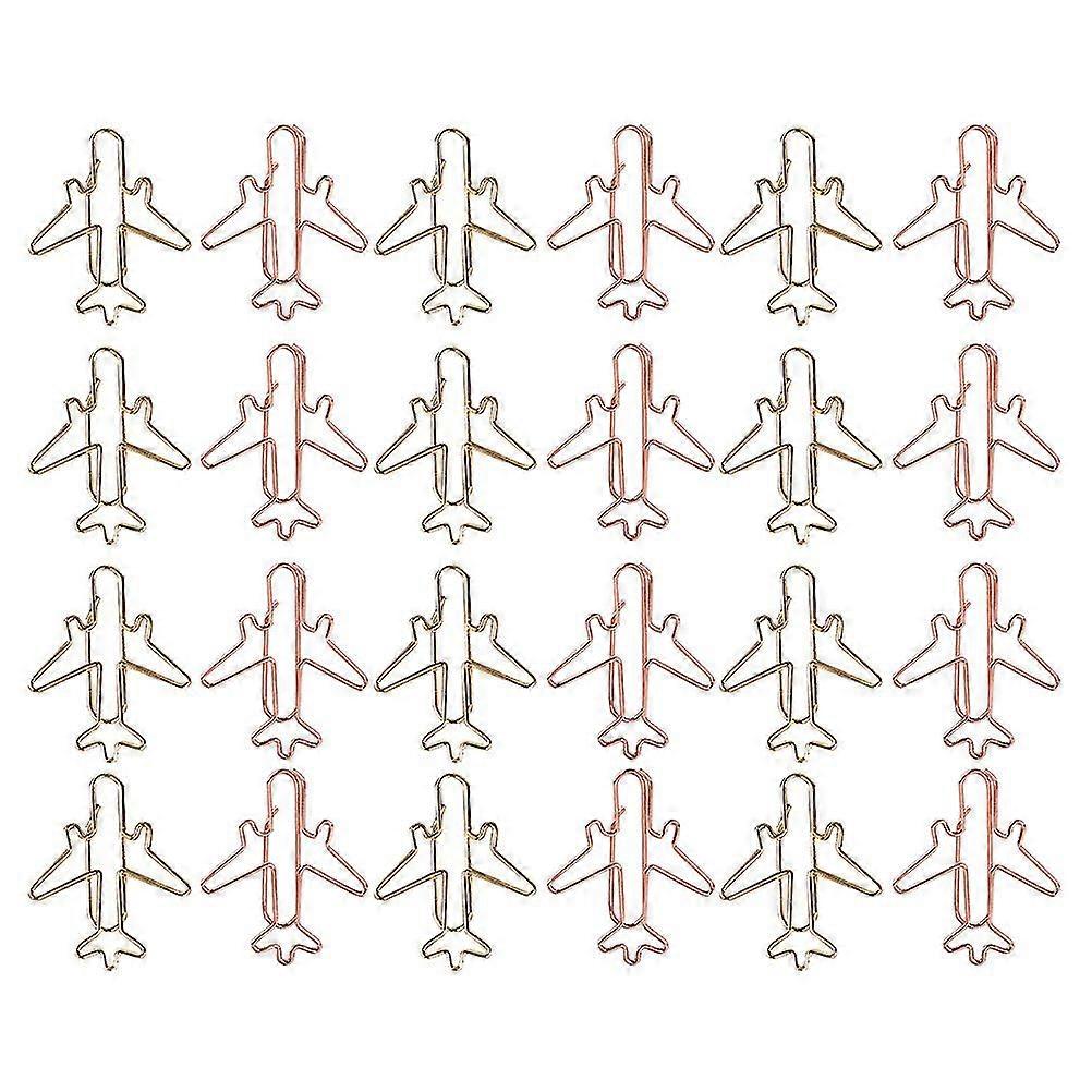 24pcs Creative Bookmark Clips Airplane Design Clips Paper Clips (assorted Color)
