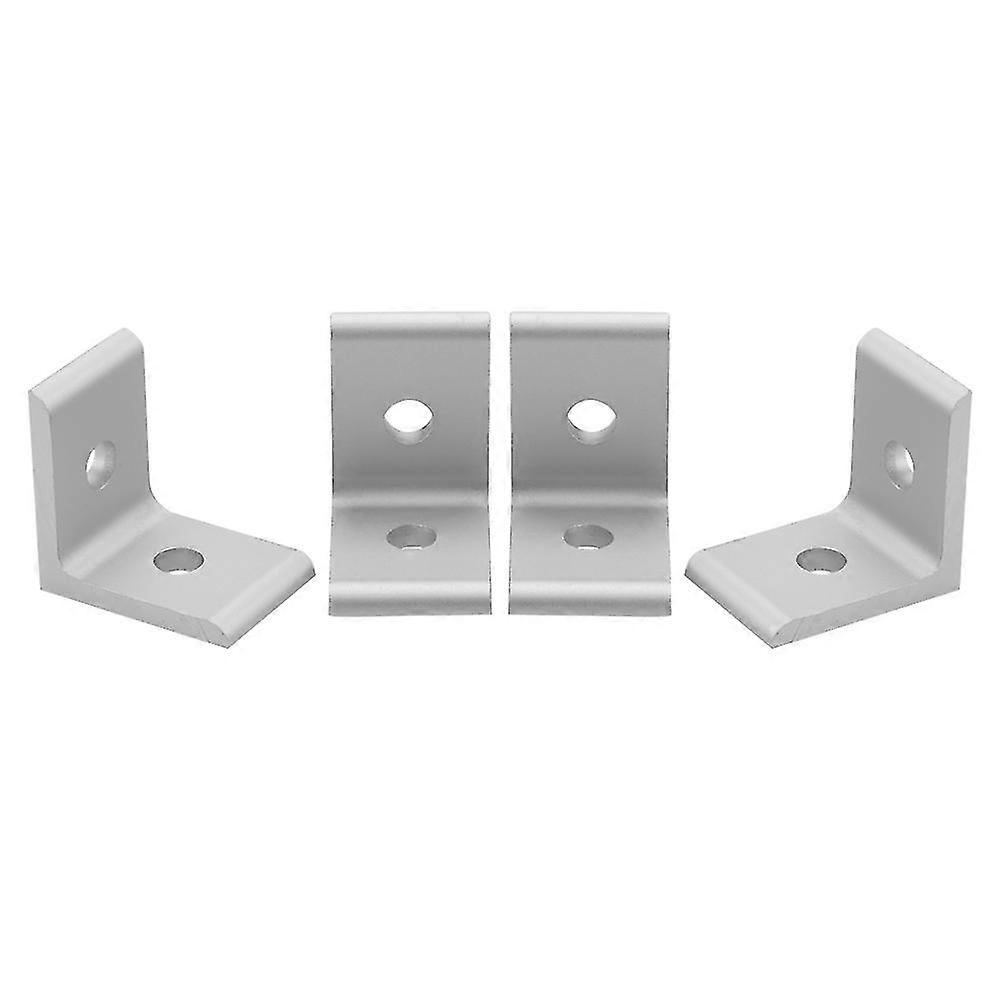 White 2020A Aluminum Profile Corner Angle Bracket Connection Joint (4pcs)