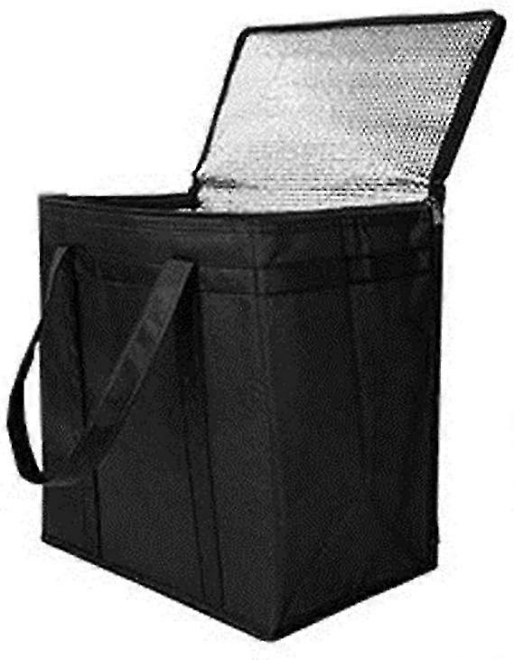 1 שקיות קניות מבודדות רב פעמיות, רוכסן קשיח, מתקפל, ניתן לכביסה, עמיד מאוד, עומד, תחתון מחוזק לחלוטין וידיות שחורות