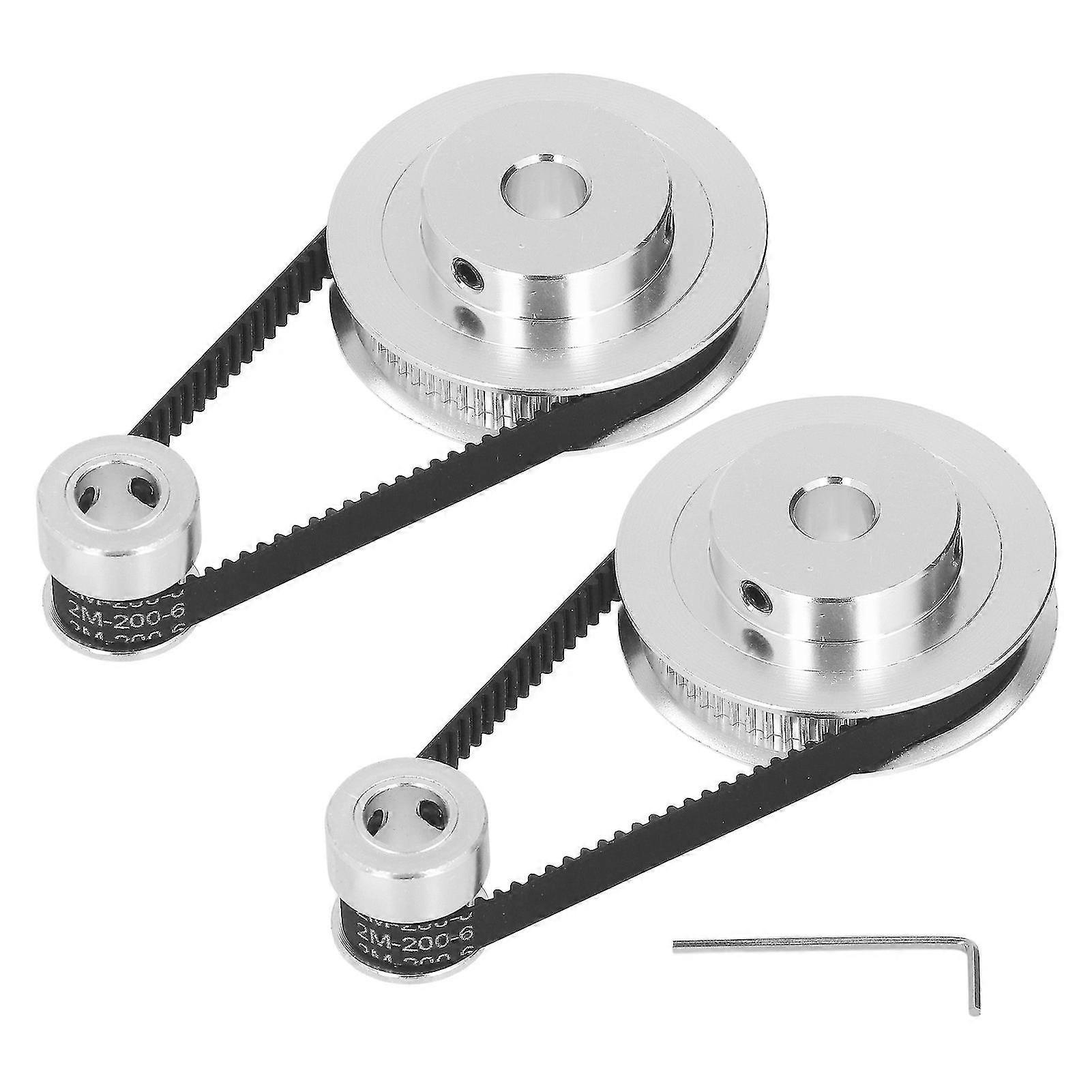 GT2 Timing Pulley Set with 200mm Belt Length, 6mm Belt Width, and 8mm Inner Bore