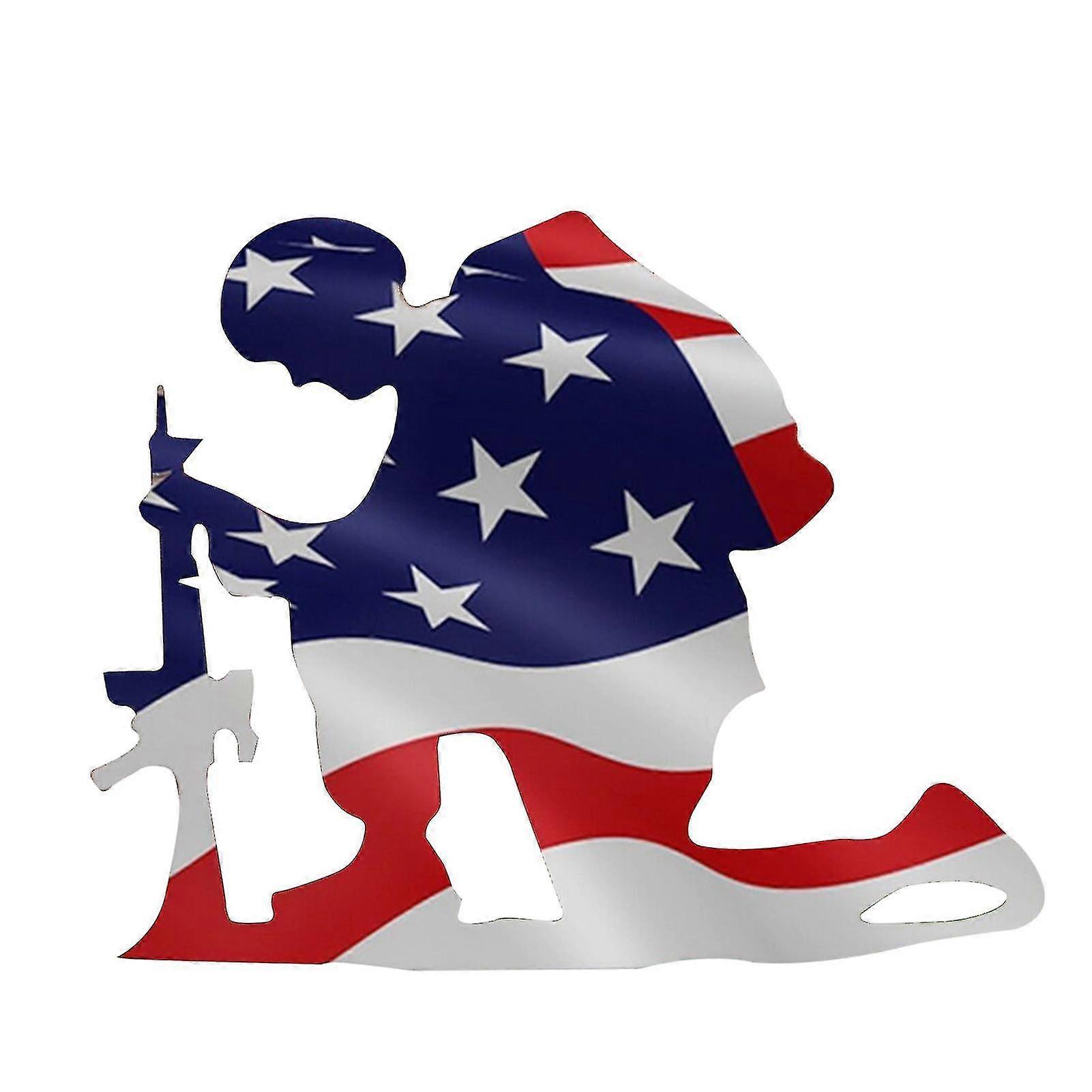 ひざまずく兵士風化旗金属装飾家装飾ヤード装飾装飾