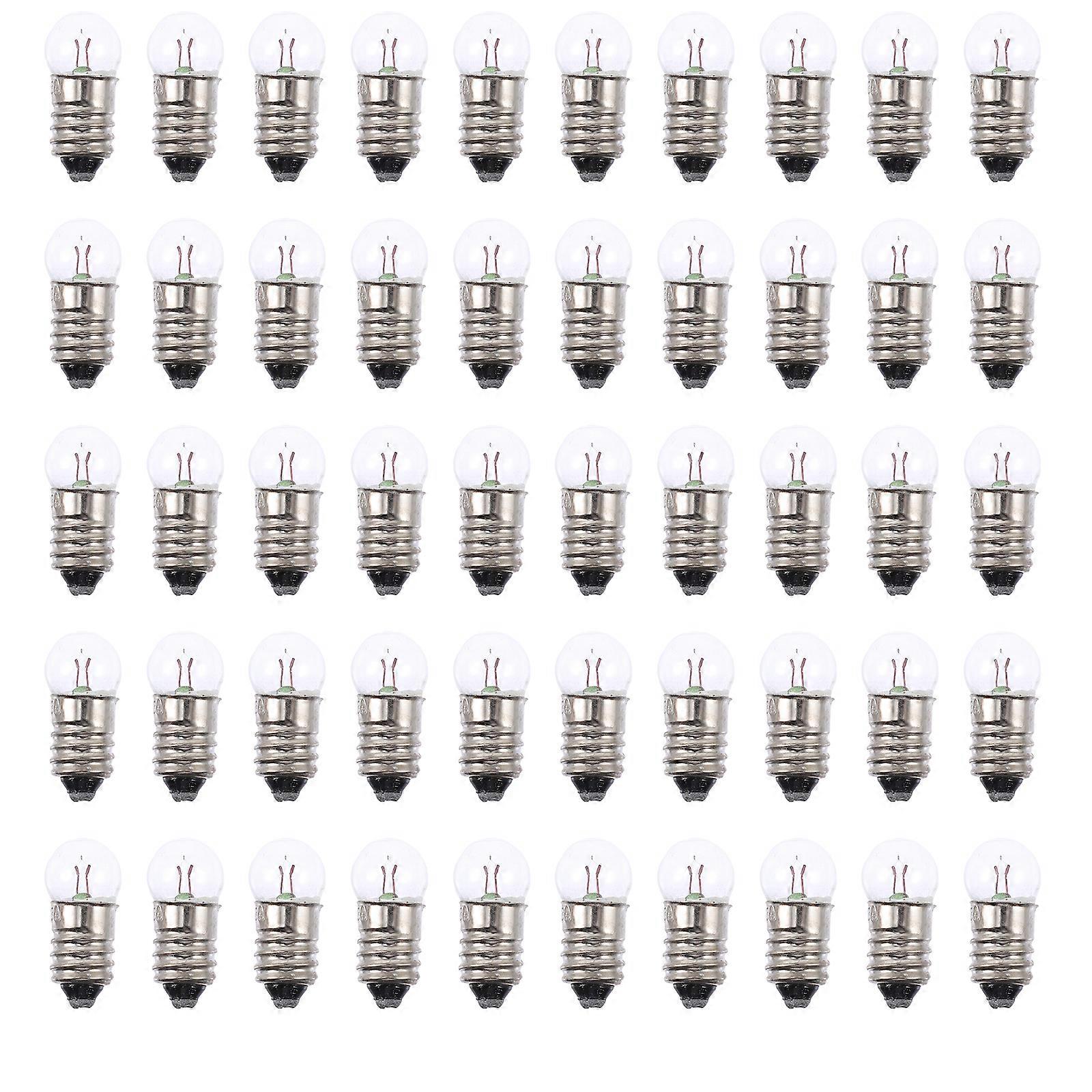 50pcs Practical 3.8V E10 Round Small Light Bulb Physical Laboratory DIY Material