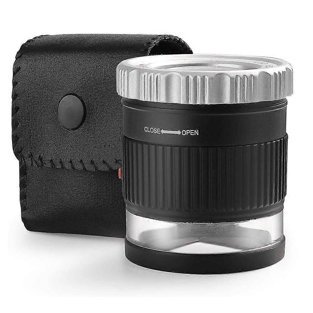 Loupe Magnifier 30X Magnifier Illuminated Adjustable Length Desktop Magnifier with 6 Lights for Jew