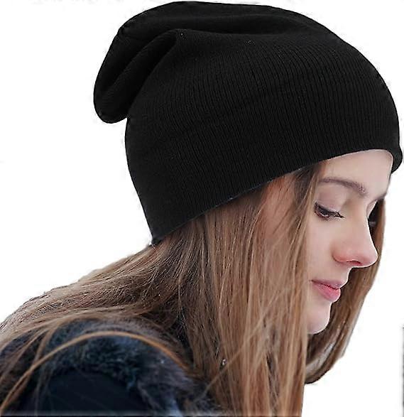 Beanie til mænd Kvinder Vinterhatte Mode Komfortable Bløde Caps sort