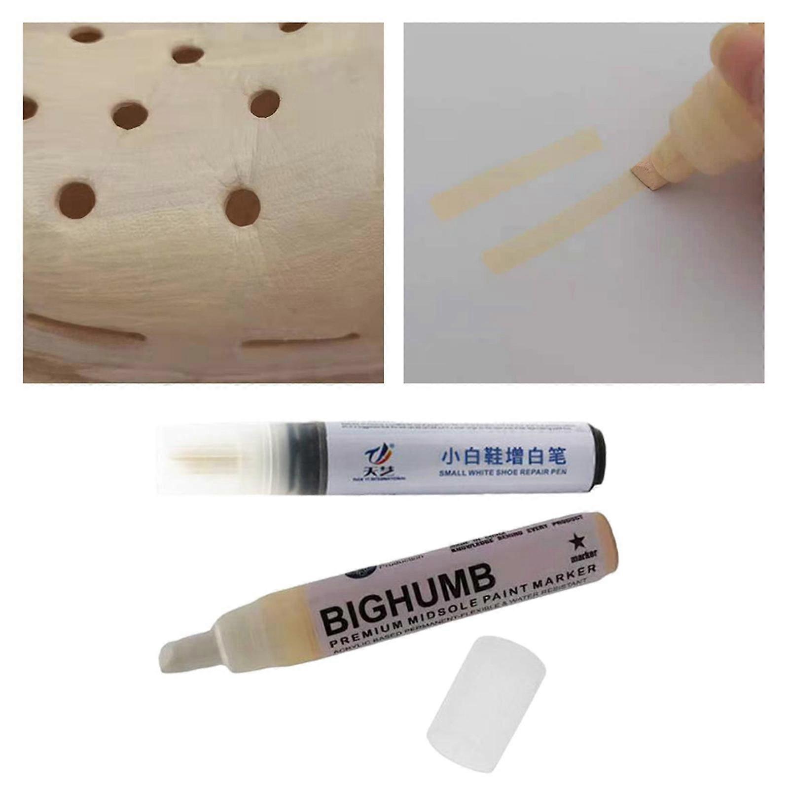 2Pieces Leather Marker Waterproof Tool Whitening Pen Stain for Customization
