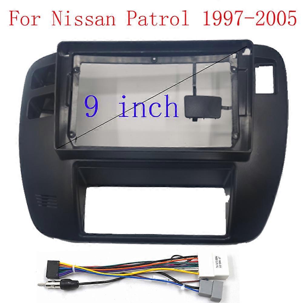 2 DIN 9 Inch Car Frame Fascia Adapter For Nissan Patrol V5 Y61 2002-2004 Android Radio Dash Fitting Panel Kit