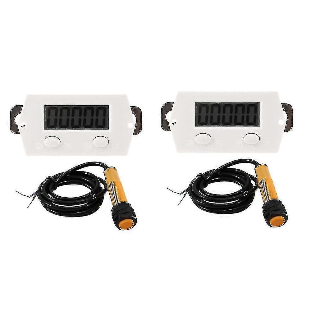 2x Lcd Digital 0-99999 Counter 5 Digit Plus Up Gauge + Proximity Switch Sensor With Magnetic