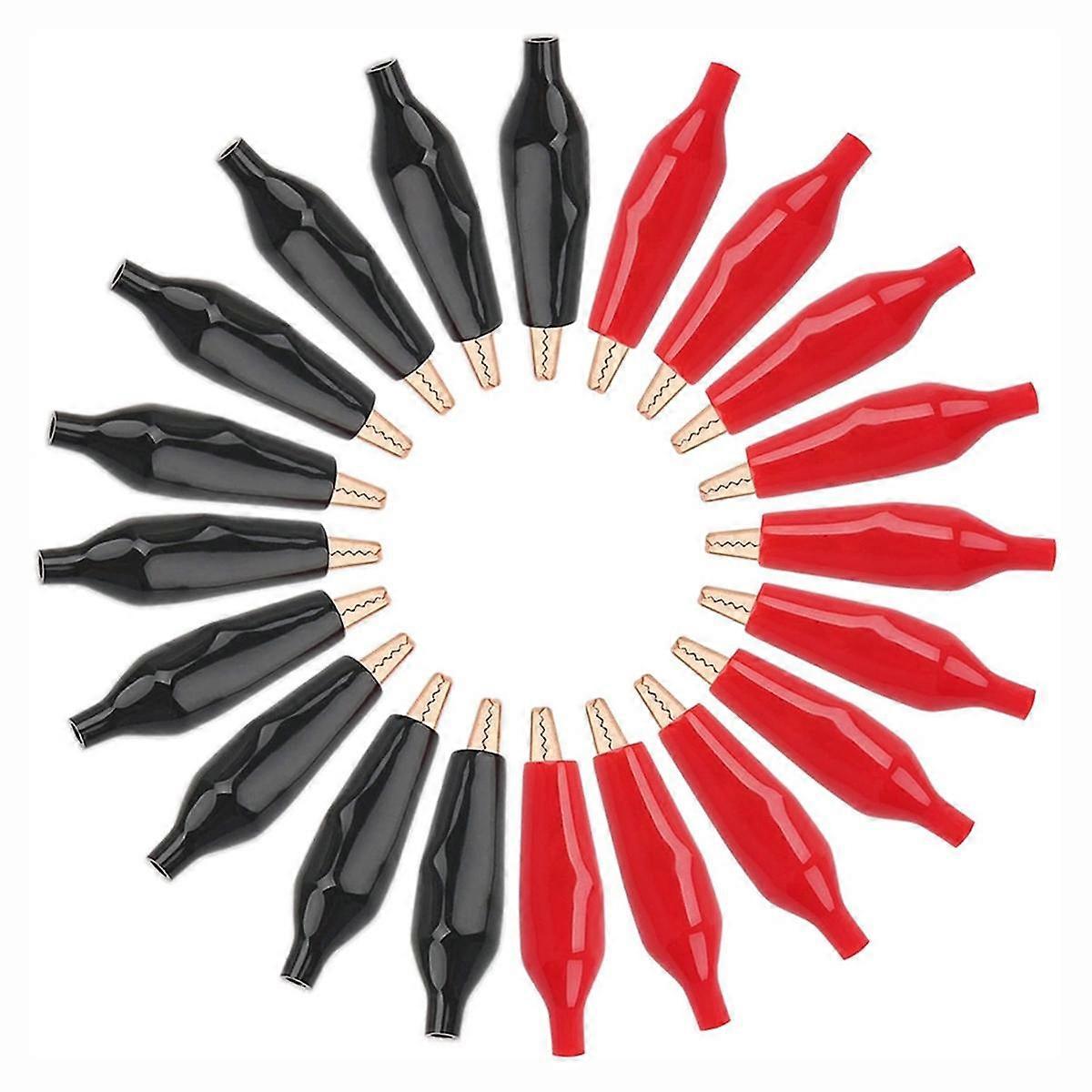 20 st. kopparkrokodilklämma med elektriskt skydd, mjukisolerat skydd, elektriskt test, alligatorklämma, elektriska testklämmor