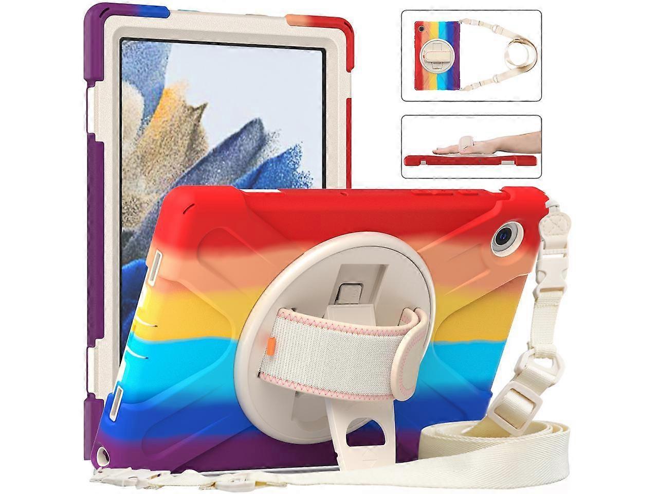 Case for Samsung Galaxy Tab A8 10.5 inch 2022 Case, Heavy Duty Shockproof Protective Cover with 360 Degree Rotatable Stand+ Pencil Holder + Adjustable