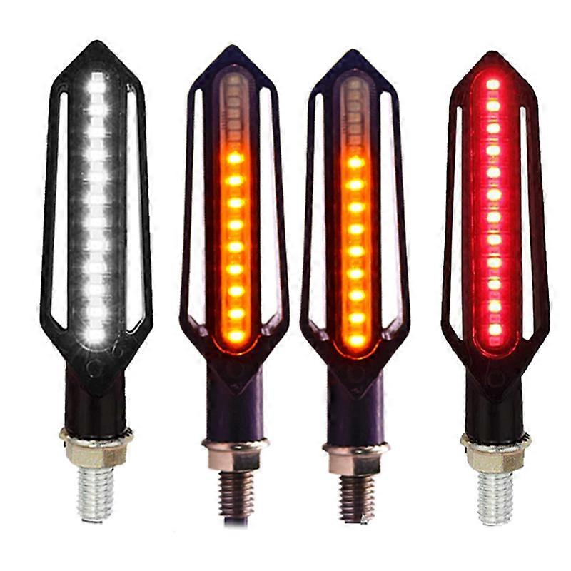 24LED Motorcycle Turn Signals Waterproof Motorcycle Flasher Light Built Relay Turn Signal Indicator DRL Stop Signals Blinker