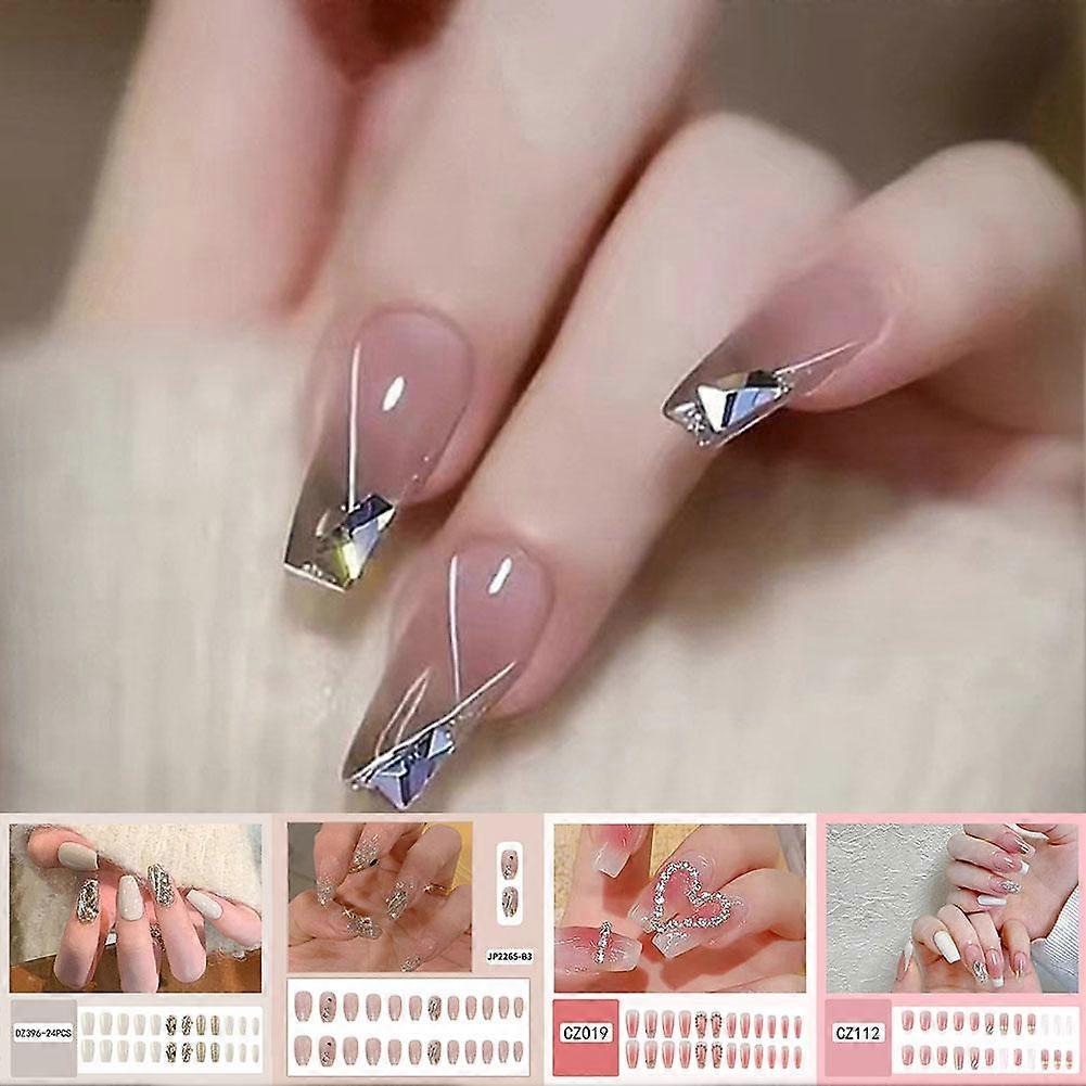 Faux Nais Set Diamond Incrusté Vernis À Ongles Faux Nail Patch