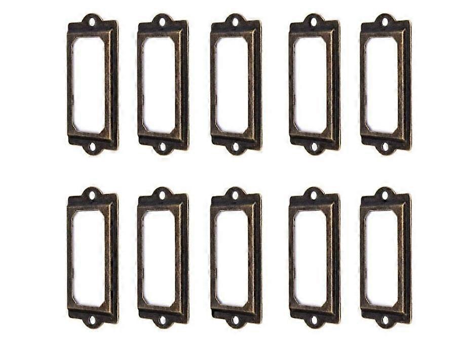 50Pcs Label Holders 60 x 17mm Vintage Bronze Metal Label Holder Card Holder Bookcase Drawer Cabinet