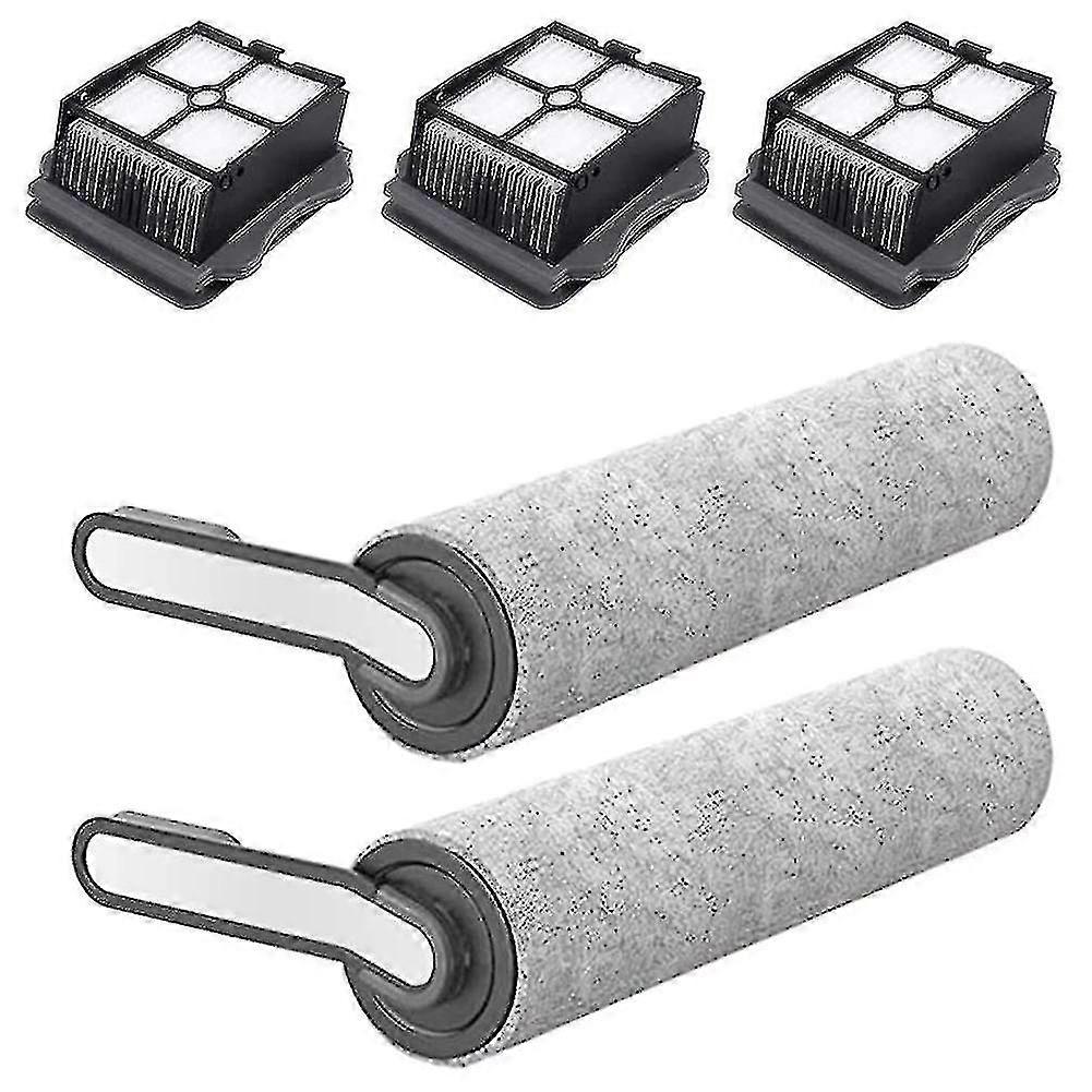 Kit De Rechange Pour Tineco Floor One S5 - 2 Brosses à Rouleau + 3 Filtres HEPA + Brosse De Nettoyage