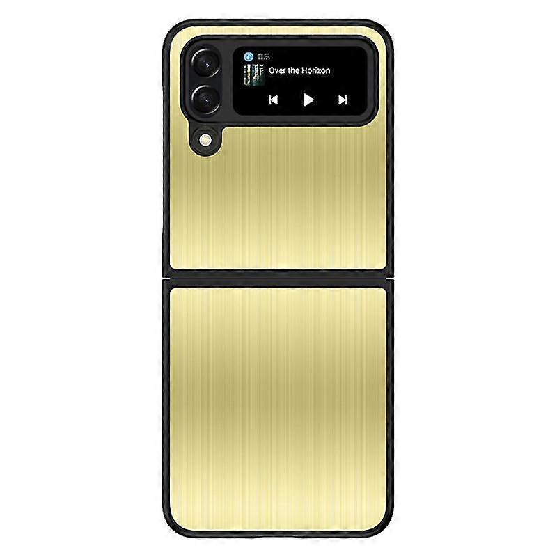 Pour Samsung Galaxy Z Flip4 5g Acier inoxydable + Pc Hybride Case Shockproof Folding Phone Cover - Noir