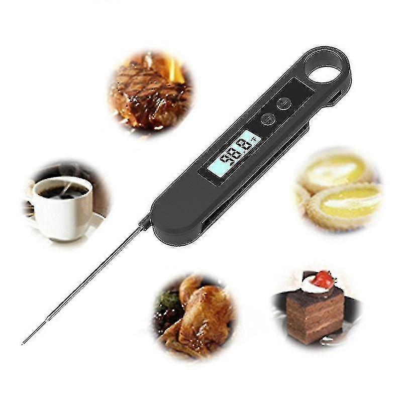 Instant Read Thermometer Super Fast Digital Electronic Food Thermometer Cooking Thermometer Barbecue Meat Thermometer With Foldable Internal Probe For