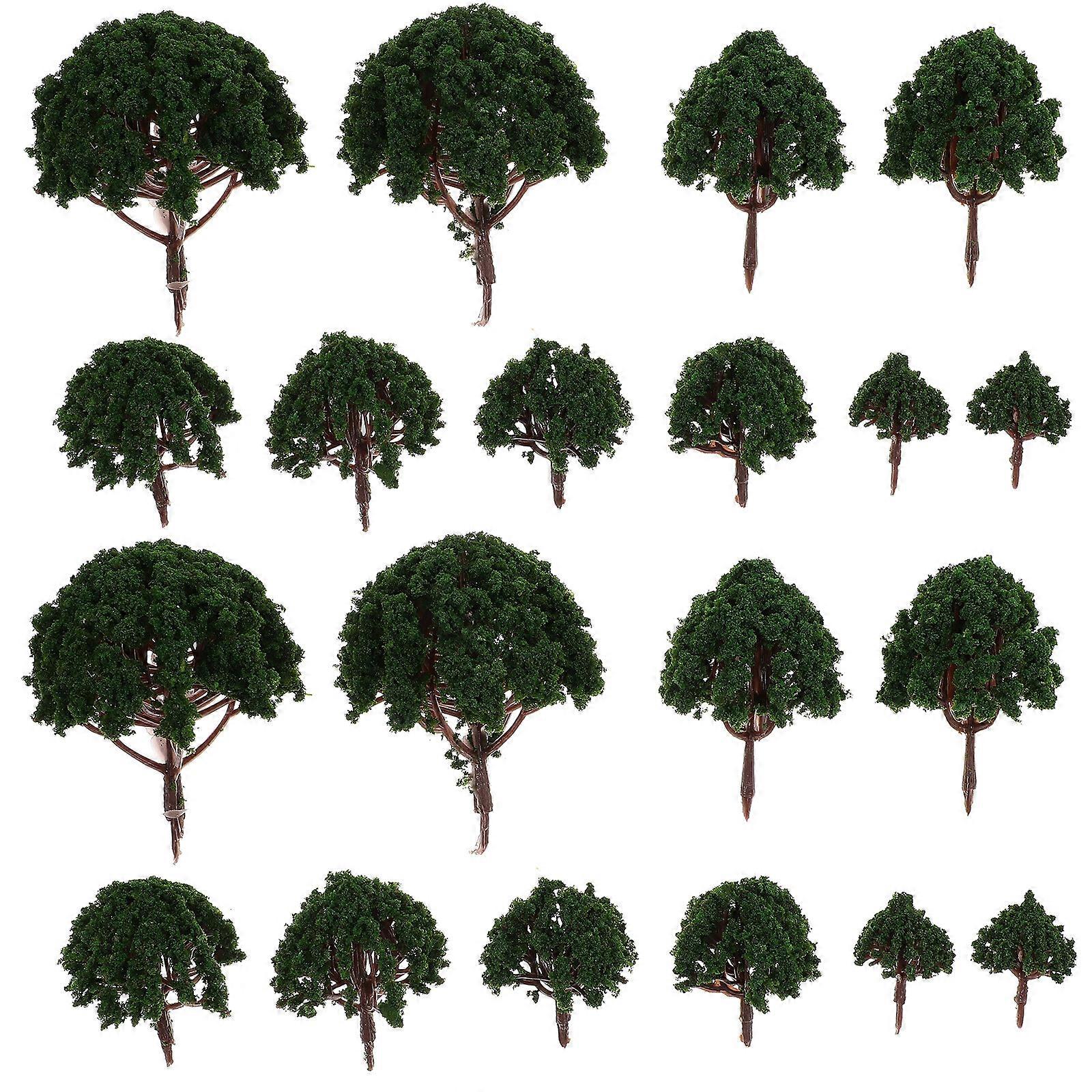 20pcs Model Scenery Landscape Trees 3CM-8CM (Dark Green)