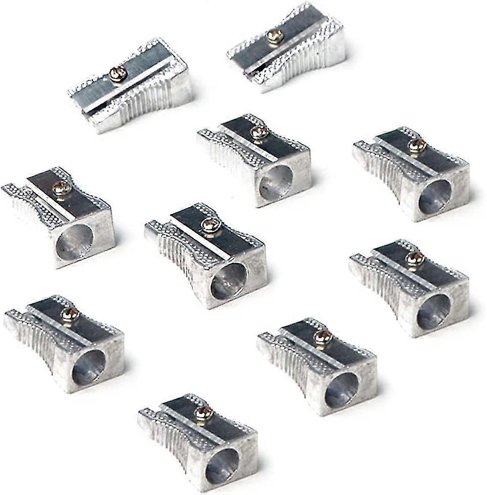 Pencil Sharpener Metal Pencil Sharpener Mini Single Hole Handheld Wedge Sharpeners For Most Sizes Of Pencil Sharpeners (24pcs, Silver)