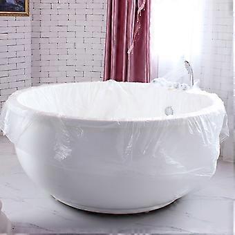 Housse de baignoire jetable 10 pièces, sac de bain double, sac en plastique pour baignoire spa, salon, maison et hôtel (320x 130 cm)