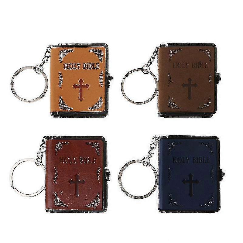 聖書本革キーリングミニチュア紙スピリチュアルクリスチャンイエスキーチェーン
