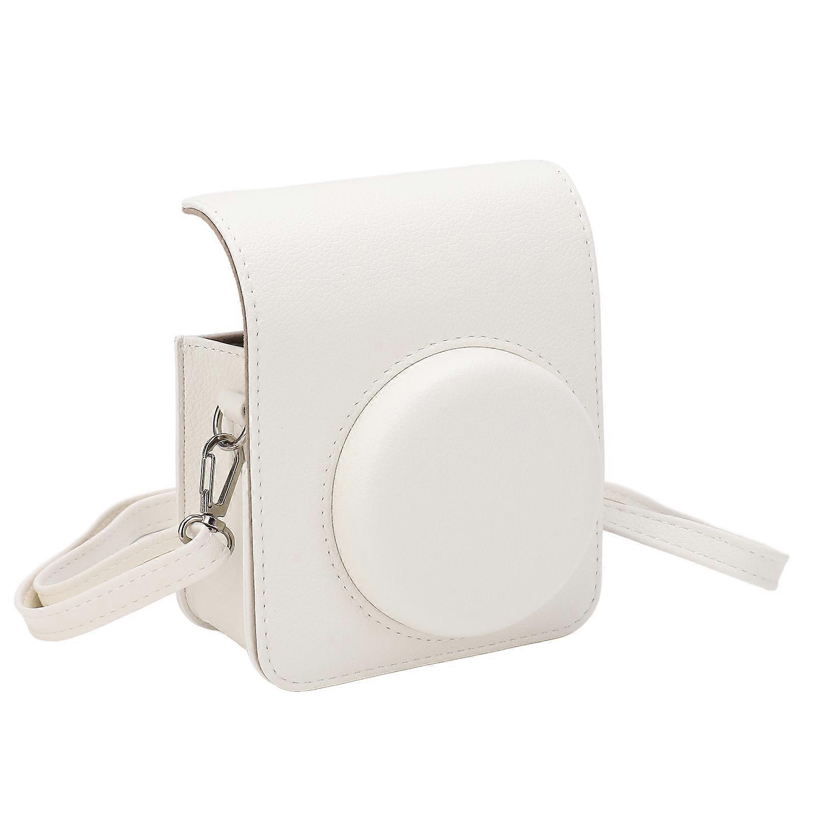 PU Retro Rainproof Instant Camera Case with Strap for Mini 40 White