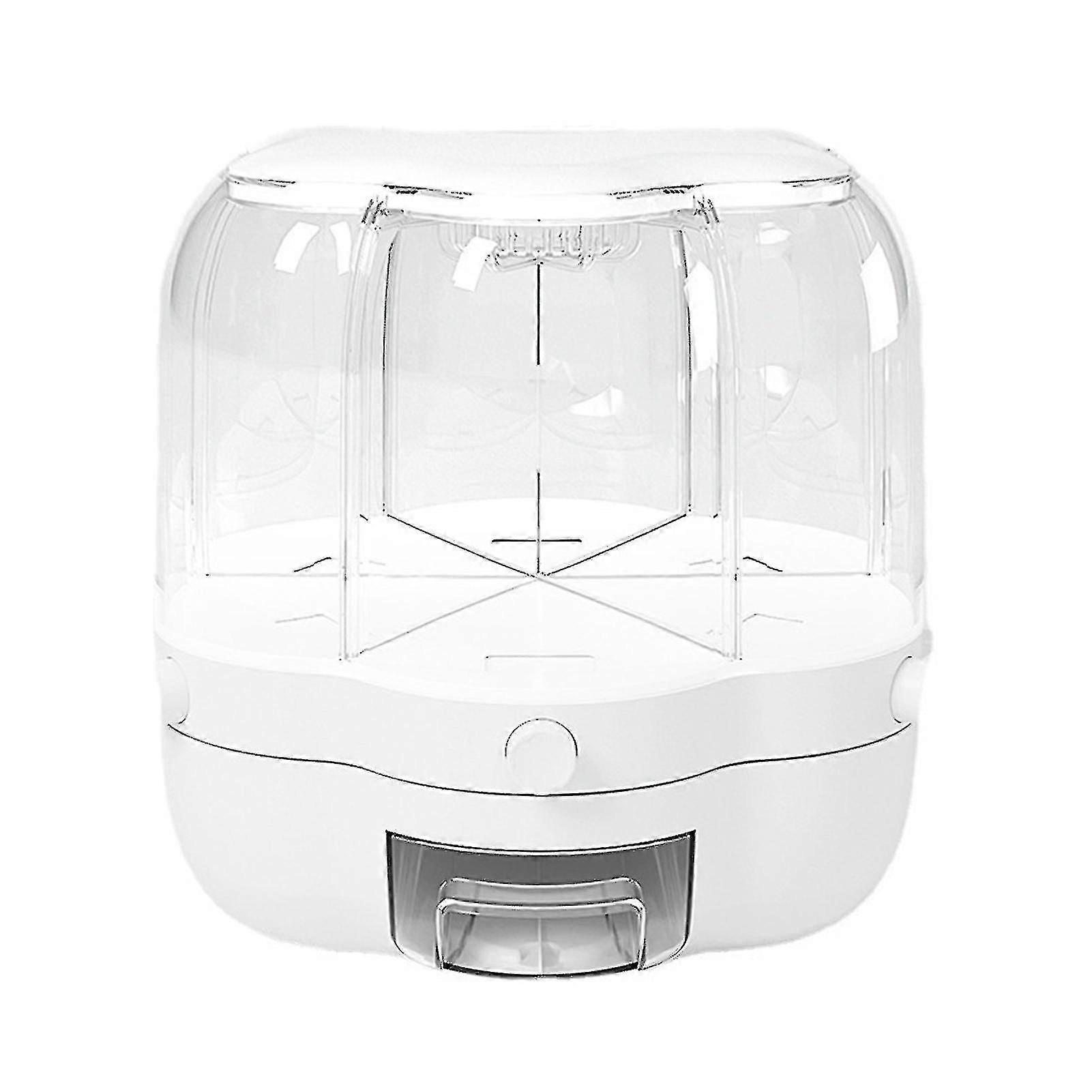 6 Grid 360 Rotating Clear N Container Automatic Dispenser With Leak Lid Round Dry Food Dispenser