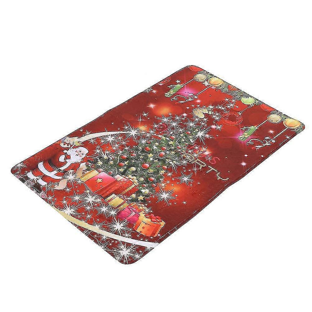 Pattern Anti-Slip Rectangle Flannel Floor Mat for Home/Kitchen/Bathroom