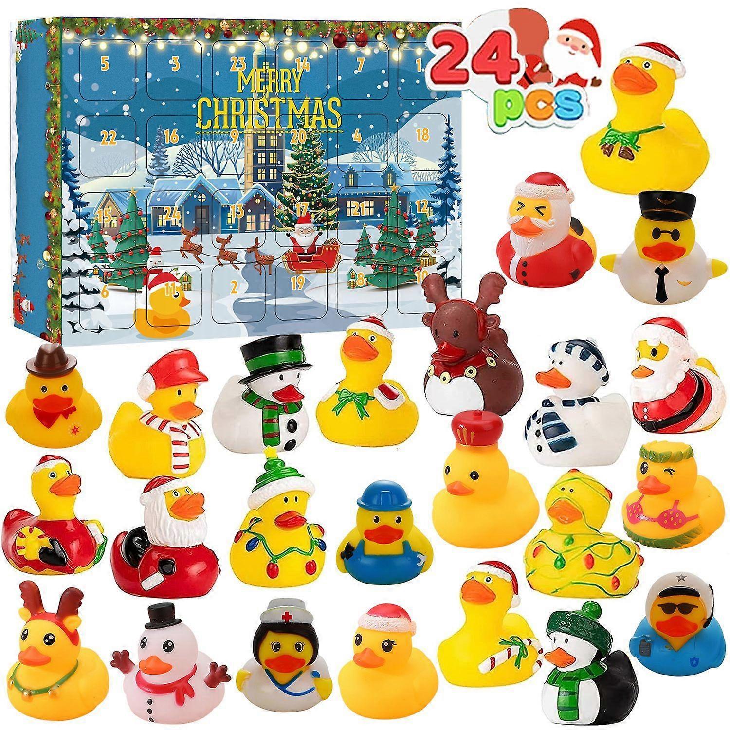 24 Grids Christmas Advent Calendar Blind Box Rubber Duck Toys for Kids Xmas Gift -C130