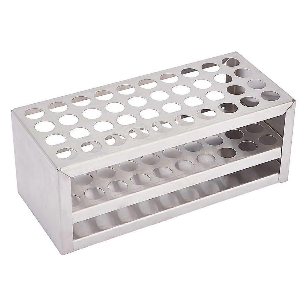 40 Sockets Stainless Steel Test Tube Rack 16mm Hole Stainless Steel Test Holder Rack Centrifuge Tube Holder Labortory Display for Test Tubes Chemistry