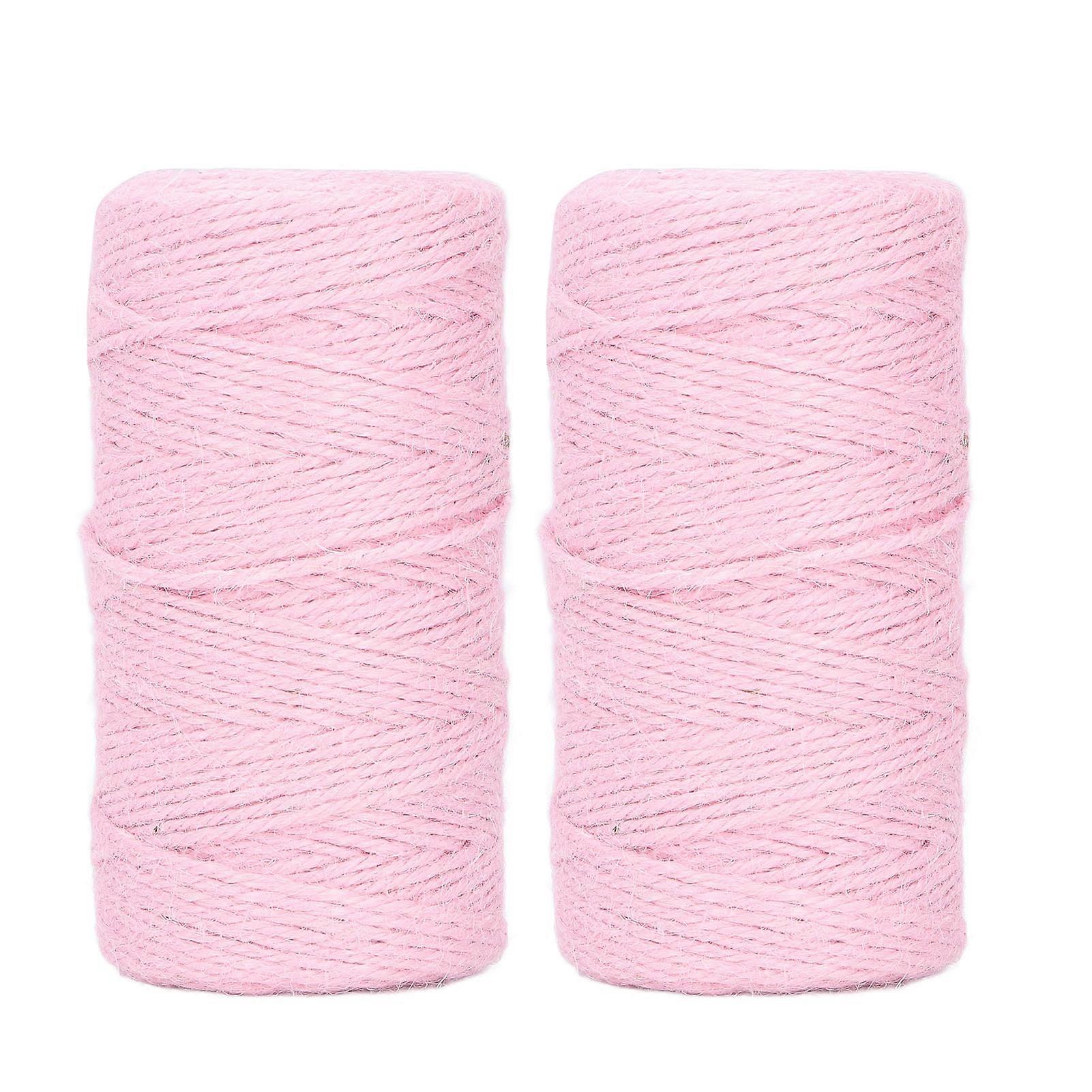 2Pcs Cotton Rope Pink Comfortable Touch Lightweight Durable Breathable Feeling DIY Tool