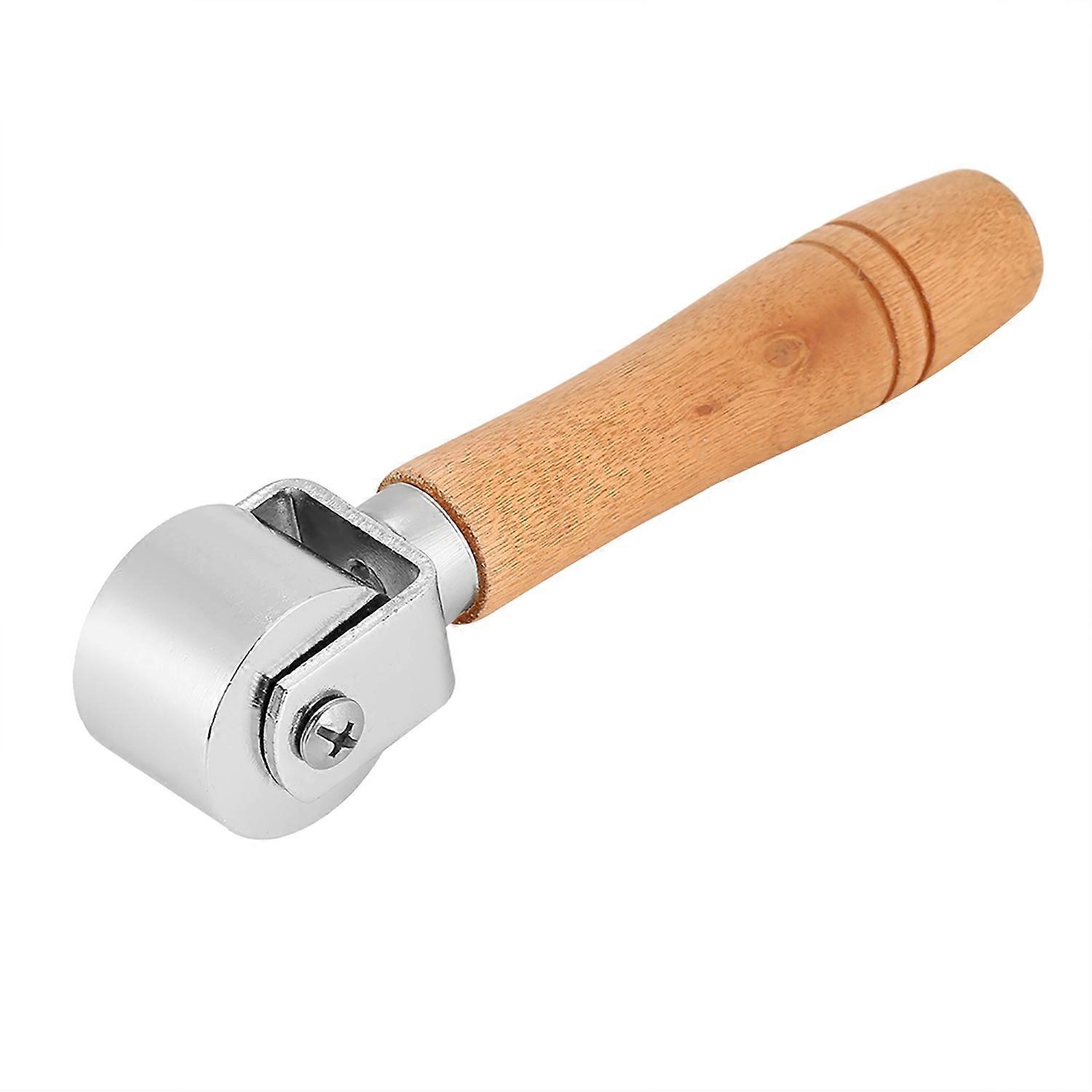 Handmade Wooden Handle Carbon Steel Leather Rolling Craft Roller Tool(2.6cm)