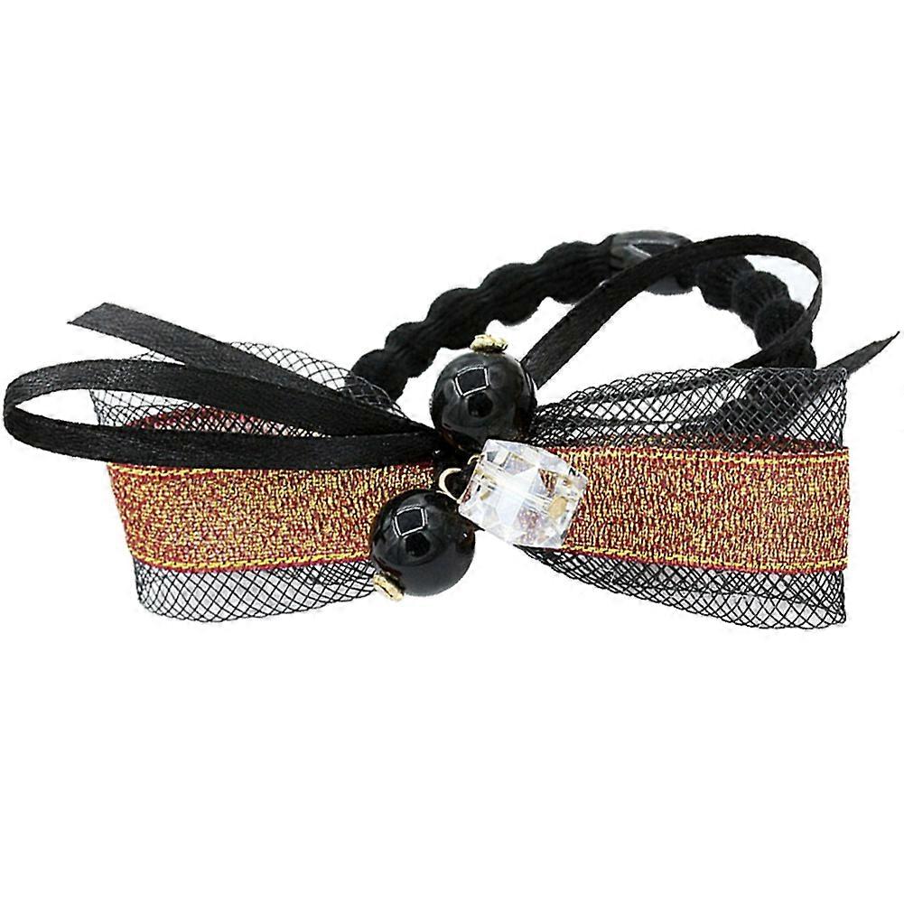 Delicat la modă Bowknot Femei Fată Elastic Păr Frânghie Bandă Accesoriu (D)