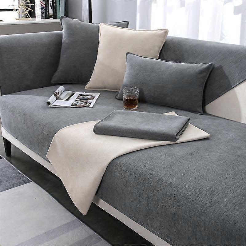 Chenille Sofa Cushion Four Seasons Universal Simple Modern Gray Cover Cloth Non-slip Cushion Light Luxury Sofa Cover Cover Towel