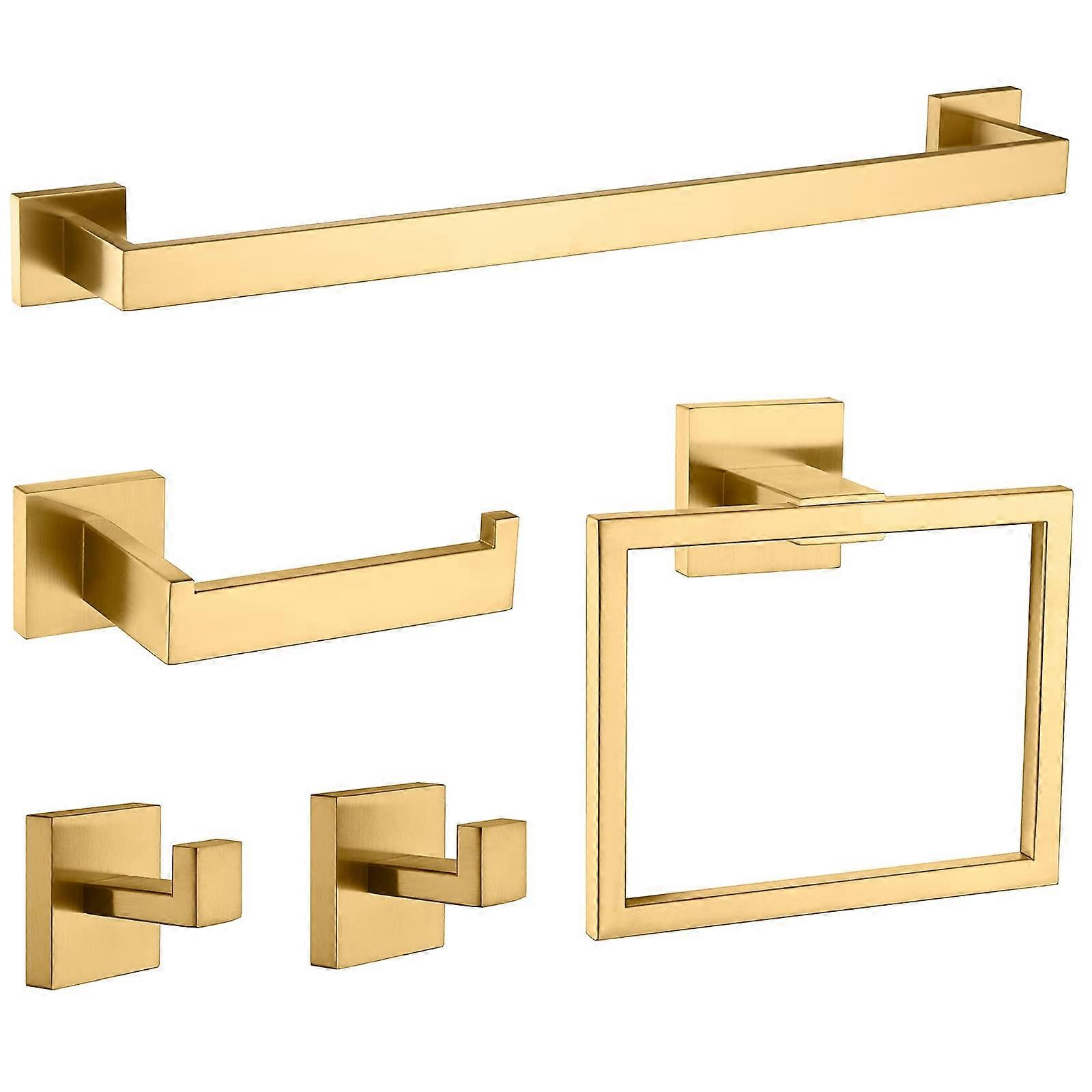 5 piece bathroom towel rack set 16 inches
